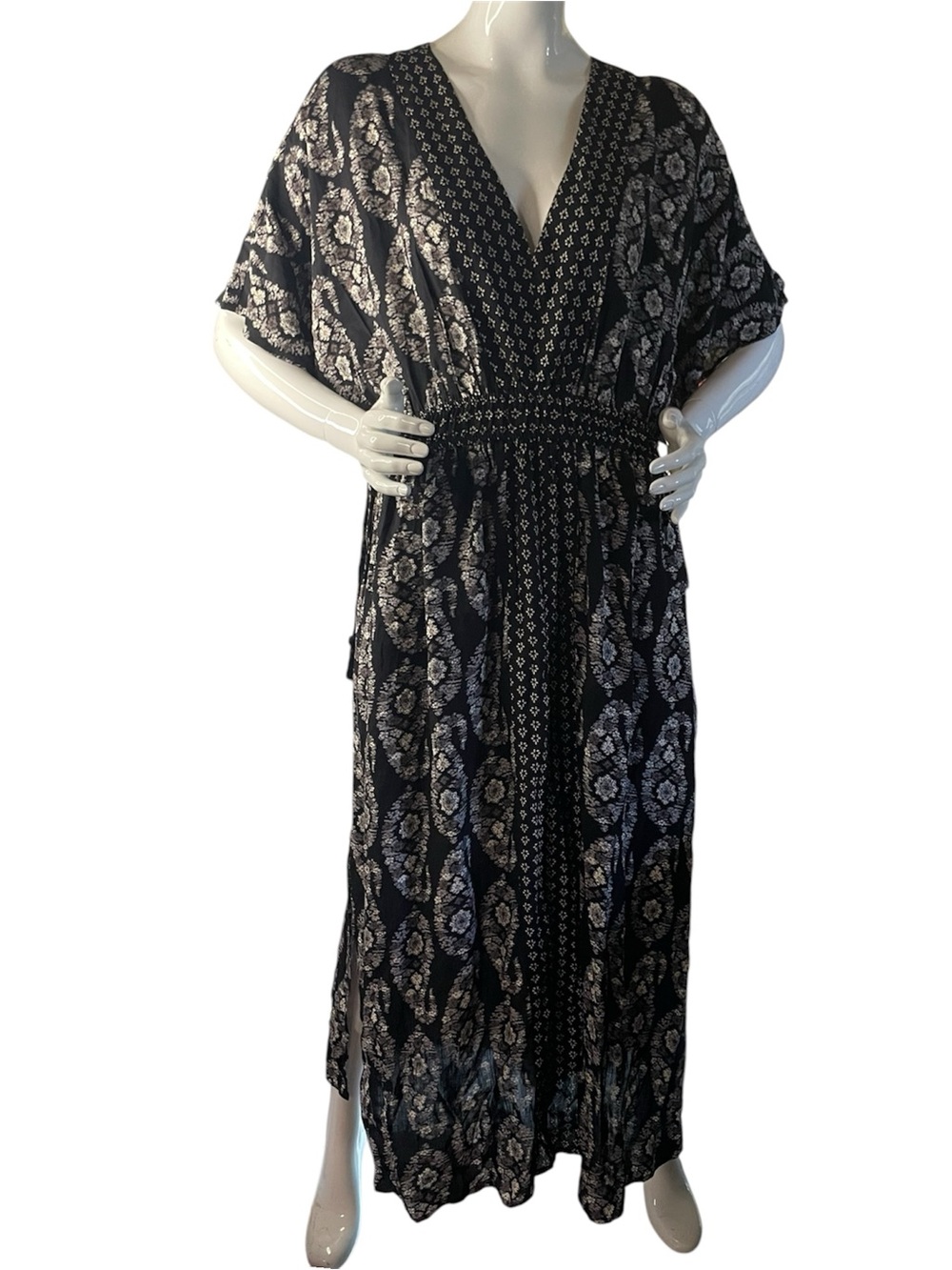 Knox Rose Black & White Patterned Dress - Floral Print